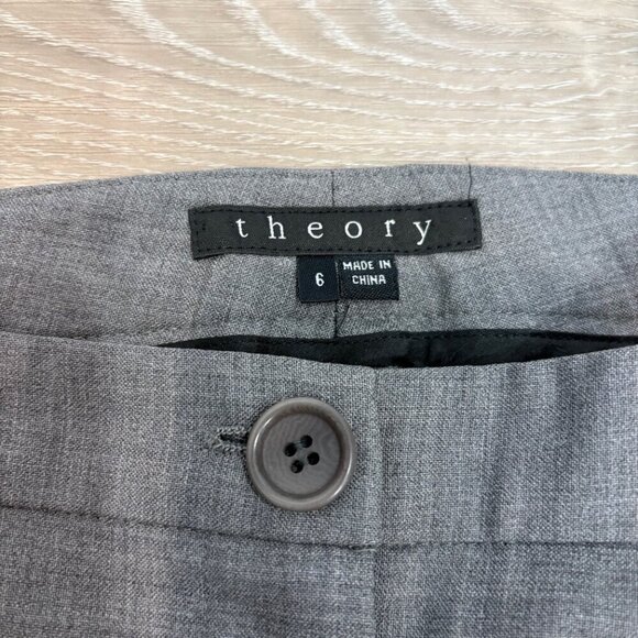 THEORY Lightweight Wool Blend Gray Rose Broadway Dress Pant sz 6 - Picture 6 of 12
